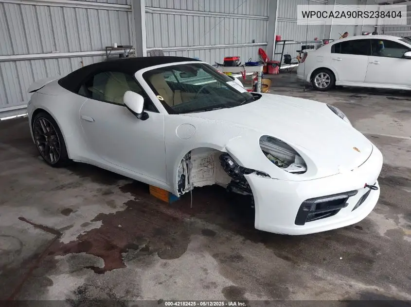 2024 Porsche 911 Carrera VIN: WP0CA2A90RS238404 Lot: 42182425