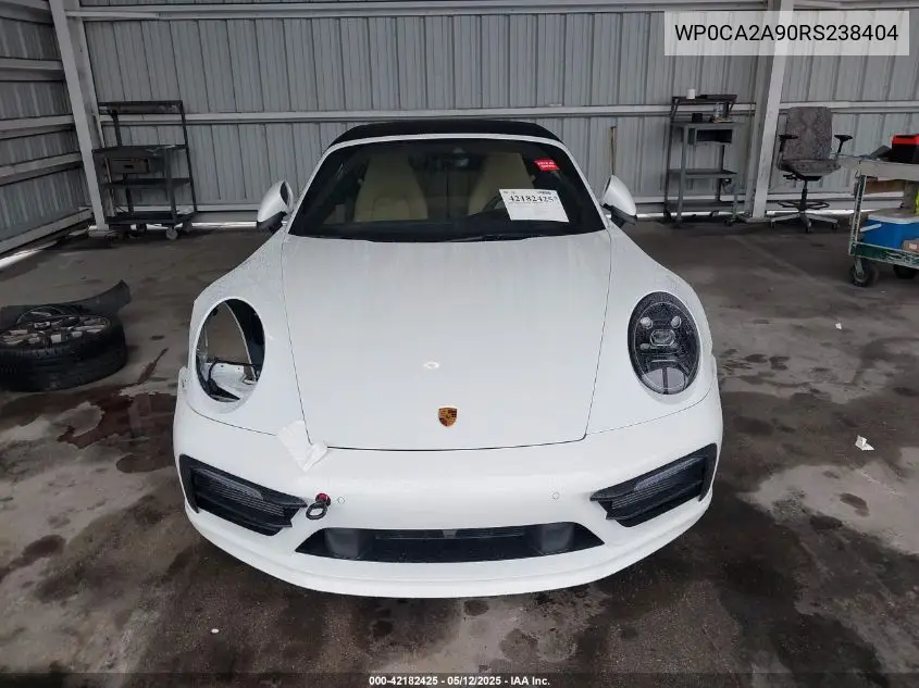 2024 Porsche 911 Carrera VIN: WP0CA2A90RS238404 Lot: 42182425
