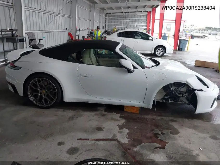 2024 Porsche 911 Carrera VIN: WP0CA2A90RS238404 Lot: 42182425
