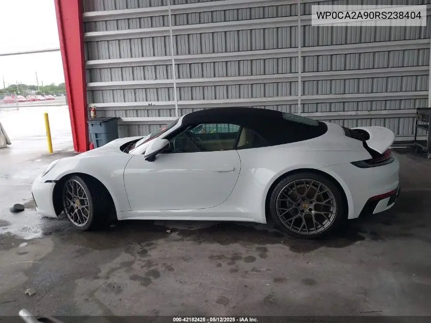 2024 Porsche 911 Carrera VIN: WP0CA2A90RS238404 Lot: 42182425
