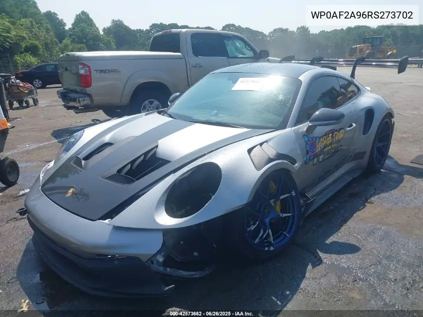 2024 Porsche 911 Gt3 Rs/S/T VIN: WP0AF2A96RS273702 Lot: 42573662