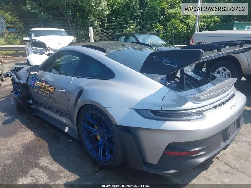 2024 Porsche 911 Gt3 Rs/S/T VIN: WP0AF2A96RS273702 Lot: 42573662