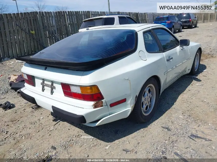 1985 Porsche 944 VIN: WP0AA0949FN455352 Lot: 41841029