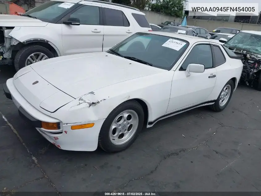 1985 Porsche 944 VIN: WP0AA0945FN454005 Lot: 42619615