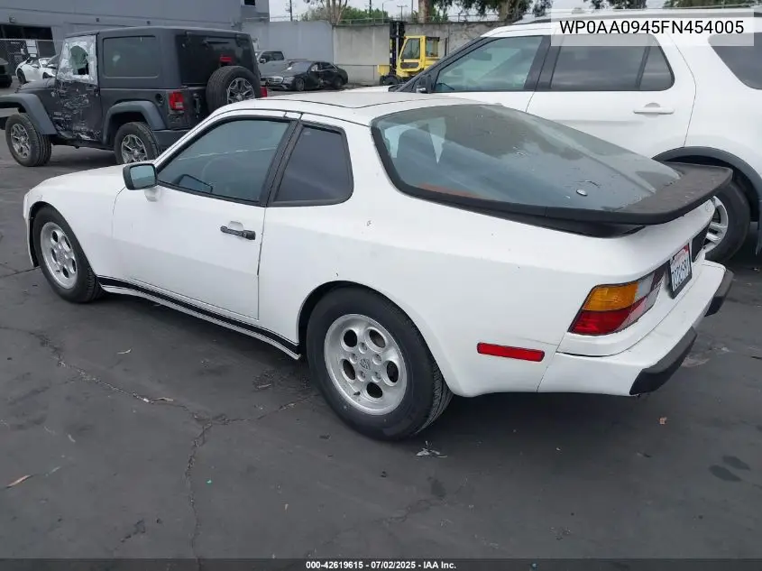 1985 Porsche 944 VIN: WP0AA0945FN454005 Lot: 42619615