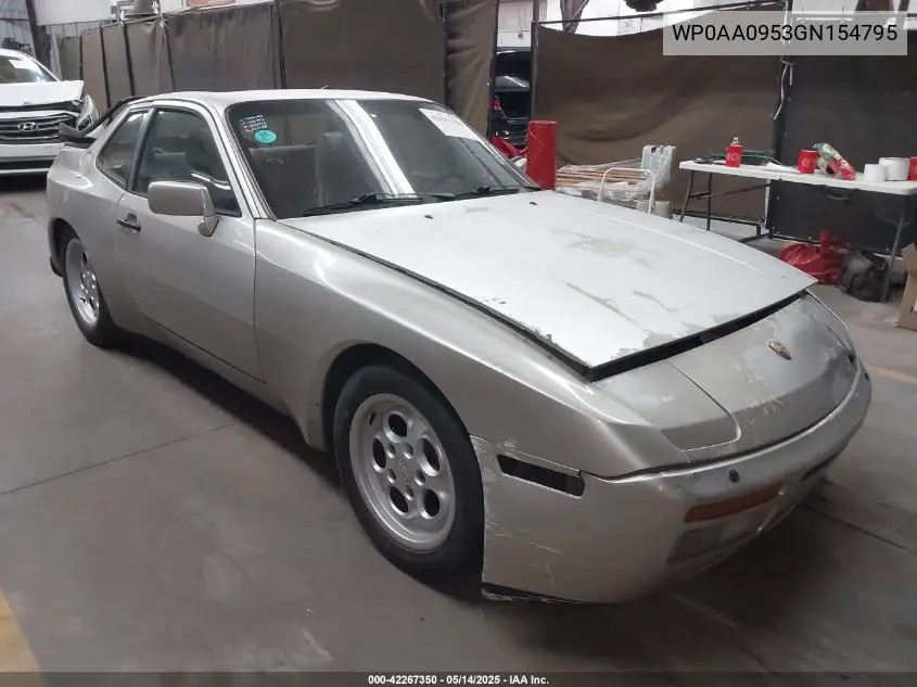 1986 Porsche 944 VIN: WP0AA0953GN154795 Lot: 42267350