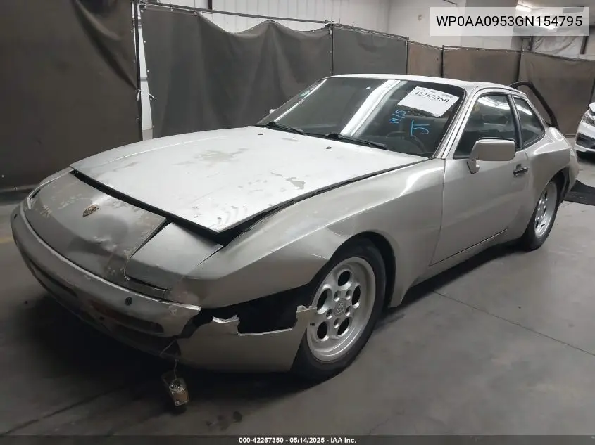 1986 Porsche 944 VIN: WP0AA0953GN154795 Lot: 42267350
