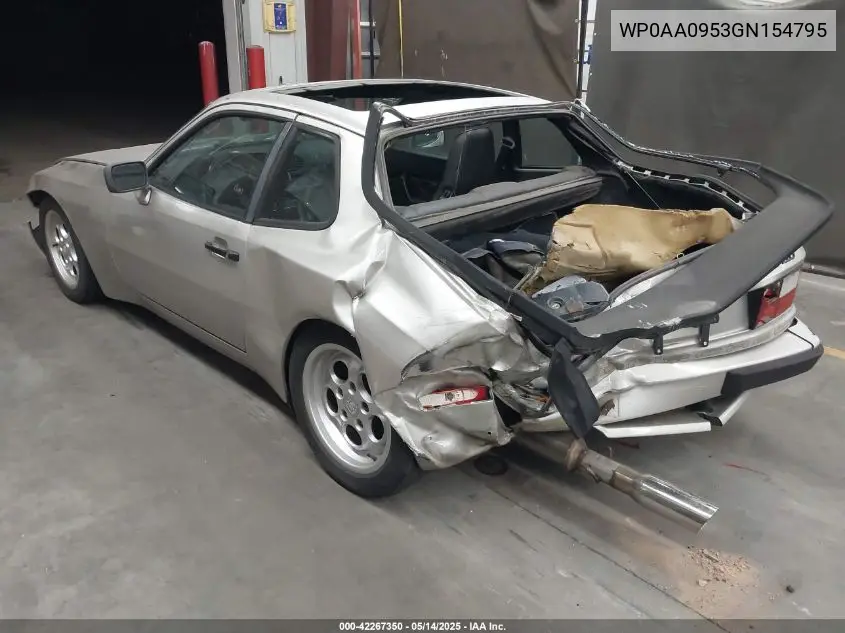1986 Porsche 944 VIN: WP0AA0953GN154795 Lot: 42267350