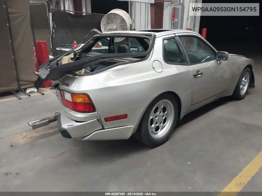 1986 Porsche 944 VIN: WP0AA0953GN154795 Lot: 42267350