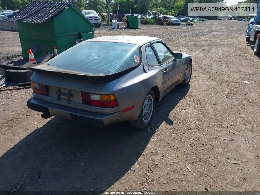 1986 Porsche 944 VIN: WP0AA0949GN457314 Lot: 42409146