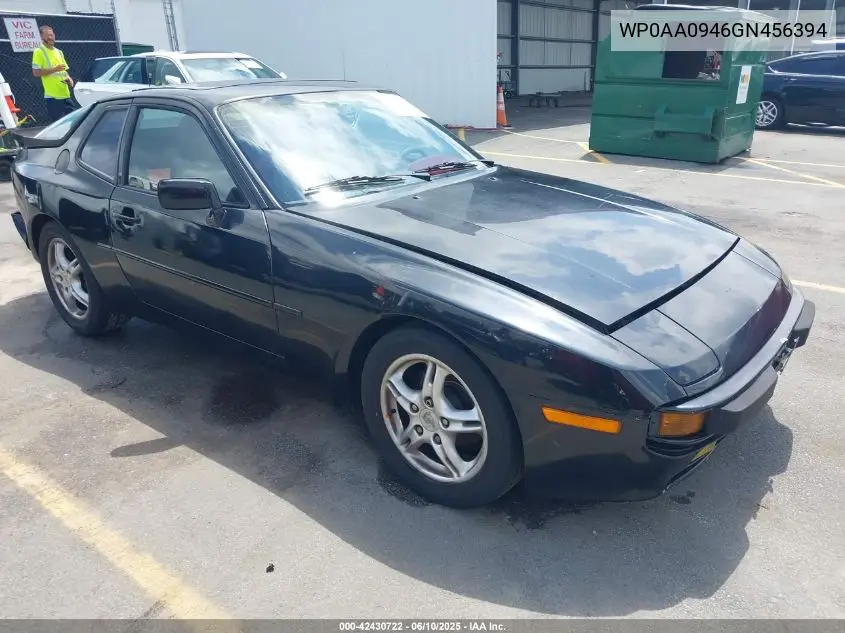 1986 Porsche 944 VIN: WP0AA0946GN456394 Lot: 42430722
