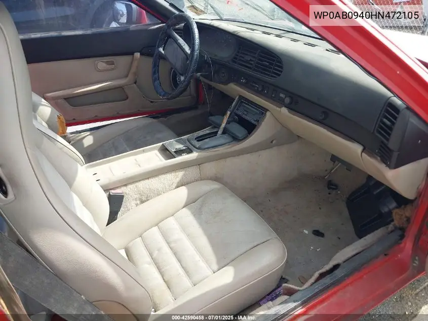 wp0ab0940hn472105 WP0AB0940HN472105 1987 Porsche 944