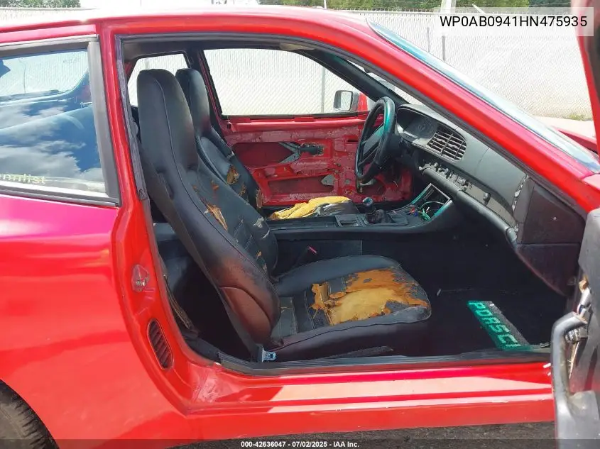 1987 Porsche 944 VIN: WP0AB0941HN475935 Lot: 42636047