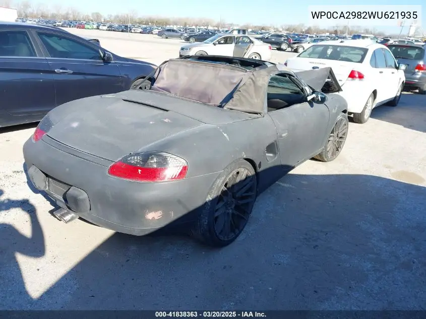 1998 Porsche Boxster VIN: WP0CA2982WU621935 Lot: 41838363