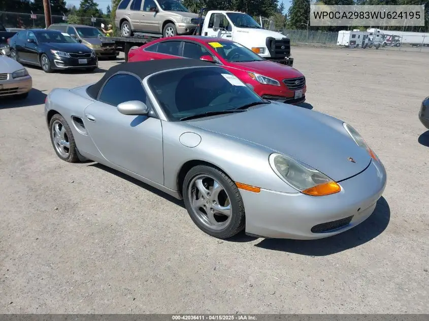 1998 Porsche Boxster VIN: WP0CA2983WU624195 Lot: 42036411