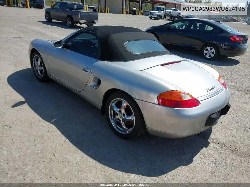 1998 Porsche Boxster VIN: WP0CA2983WU624195 Lot: 42036411