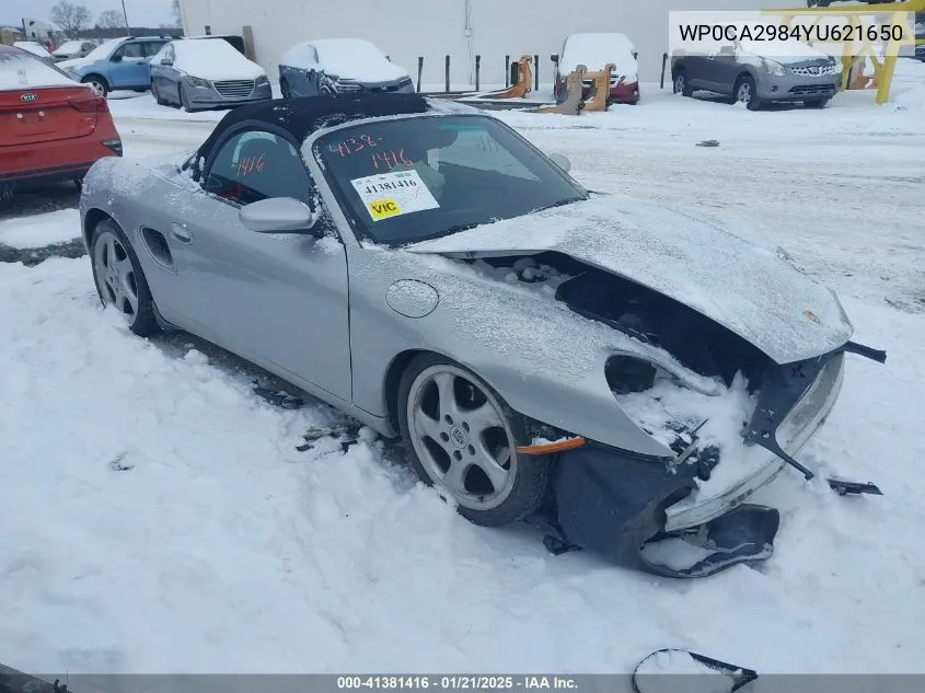 2000 Porsche Boxster VIN: WP0CA2984YU621650 Lot: 41381416