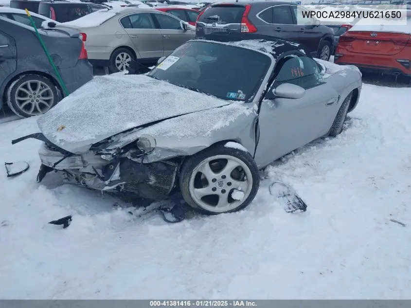 2000 Porsche Boxster VIN: WP0CA2984YU621650 Lot: 41381416