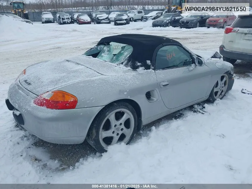 2000 Porsche Boxster VIN: WP0CA2984YU621650 Lot: 41381416
