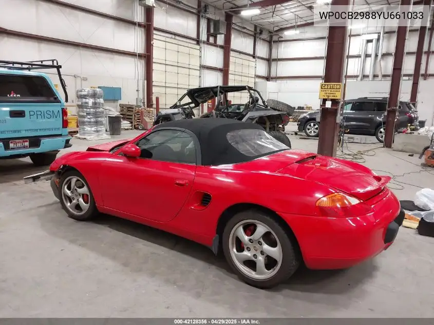2000 Porsche Boxster S VIN: WP0CB2988YU661033 Lot: 42128356