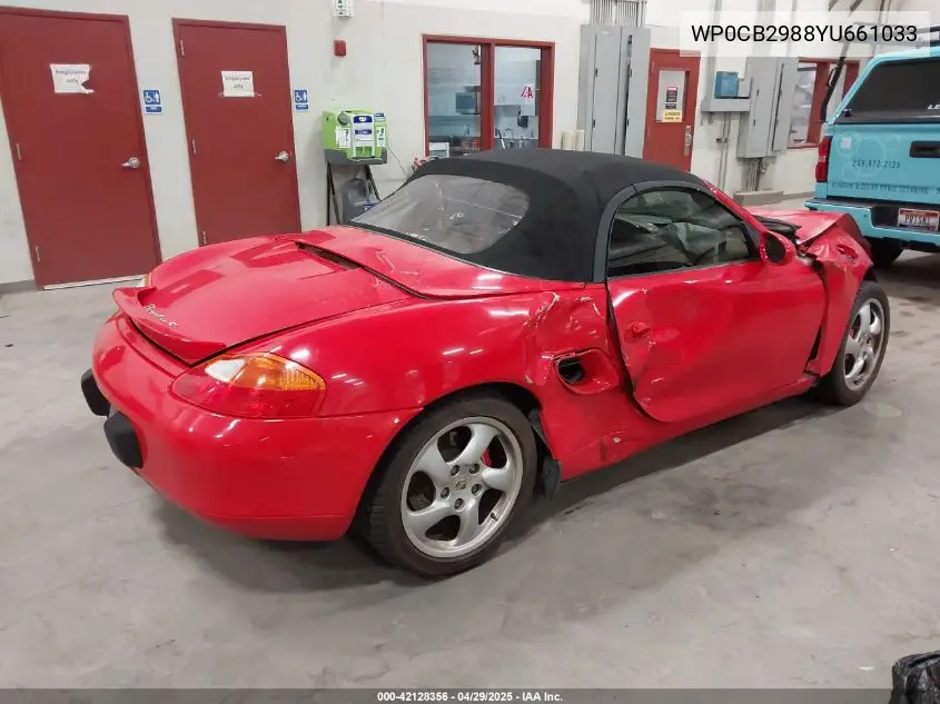 2000 Porsche Boxster S VIN: WP0CB2988YU661033 Lot: 42128356