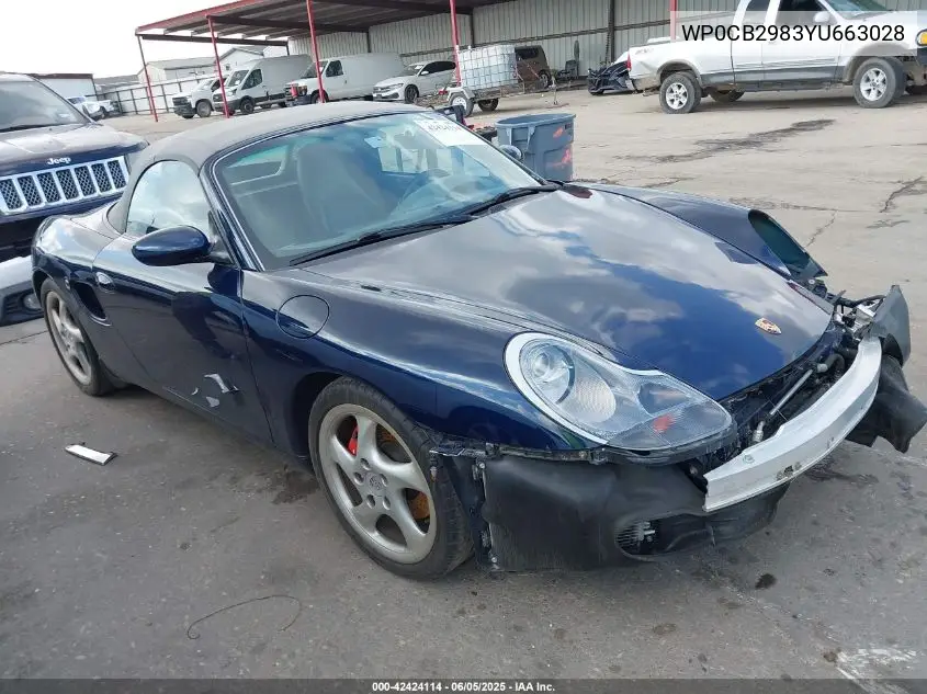 2000 Porsche Boxster S VIN: WP0CB2983YU663028 Lot: 42424114