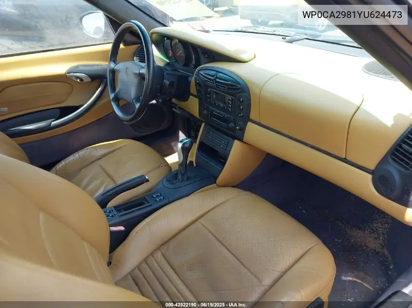 2000 Porsche Boxster Base (M5) VIN: WP0CA2981YU624473 Lot: 42522190