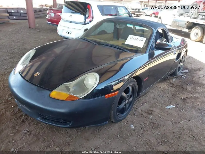 2000 Porsche Boxster Base (M5) VIN: WP0CA2988YU625927 Lot: 42562256