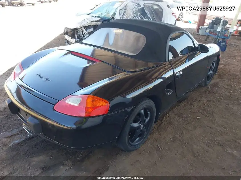 2000 Porsche Boxster Base (M5) VIN: WP0CA2988YU625927 Lot: 42562256