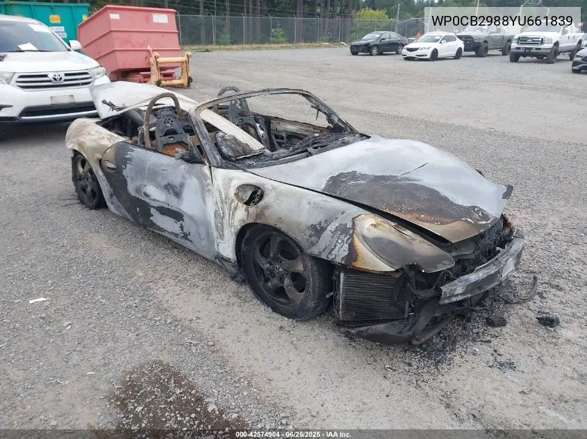2000 Porsche Boxster S VIN: WP0CB2988YU661839 Lot: 42574904
