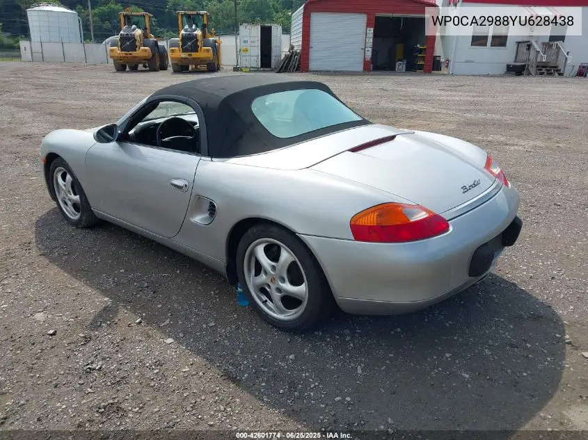 2000 Porsche Boxster Base (M5) VIN: WP0CA2988YU628438 Lot: 42601774