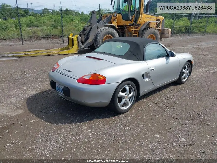 2000 Porsche Boxster Base (M5) VIN: WP0CA2988YU628438 Lot: 42601774