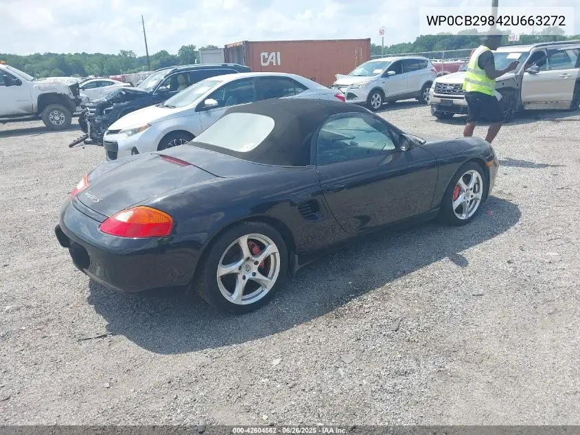 2002 Porsche Boxster S VIN: WP0CB29842U663272 Lot: 42604562