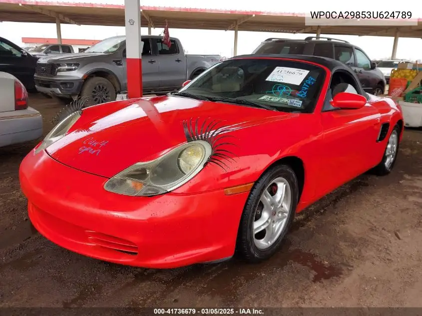 2003 Porsche Boxster VIN: WP0CA29853U624789 Lot: 41736679