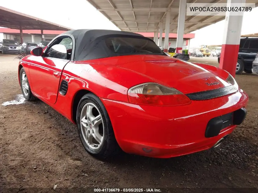 2003 Porsche Boxster VIN: WP0CA29853U624789 Lot: 41736679