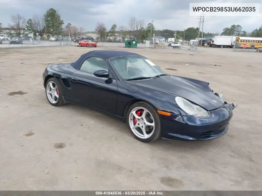 2003 Porsche Boxster S VIN: WP0CB29853U662035 Lot: 41845536