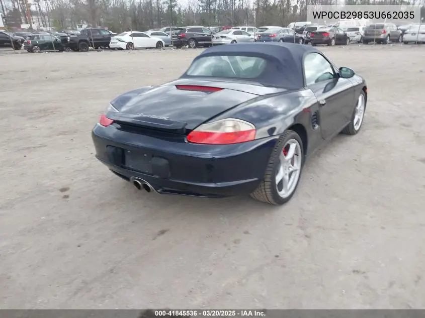 2003 Porsche Boxster S VIN: WP0CB29853U662035 Lot: 41845536
