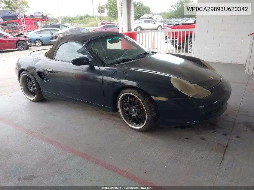 2003 Porsche Boxster VIN: WP0CA29893U620342 Lot: 42202533