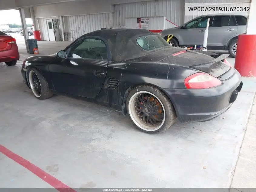 2003 Porsche Boxster VIN: WP0CA29893U620342 Lot: 42202533