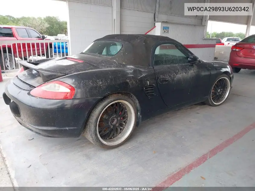 2003 Porsche Boxster VIN: WP0CA29893U620342 Lot: 42202533