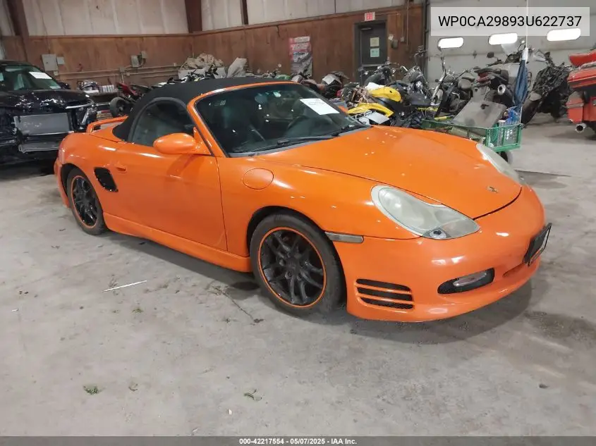 2003 Porsche Boxster VIN: WP0CA29893U622737 Lot: 42217554