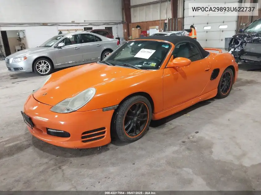 2003 Porsche Boxster VIN: WP0CA29893U622737 Lot: 42217554