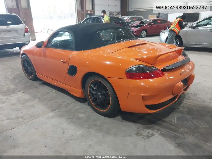2003 Porsche Boxster VIN: WP0CA29893U622737 Lot: 42217554