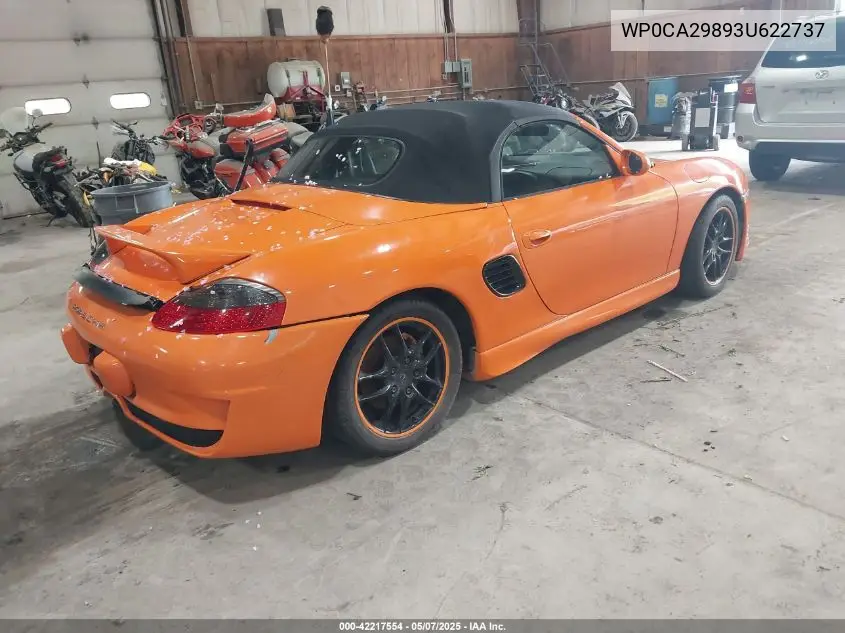 2003 Porsche Boxster VIN: WP0CA29893U622737 Lot: 42217554