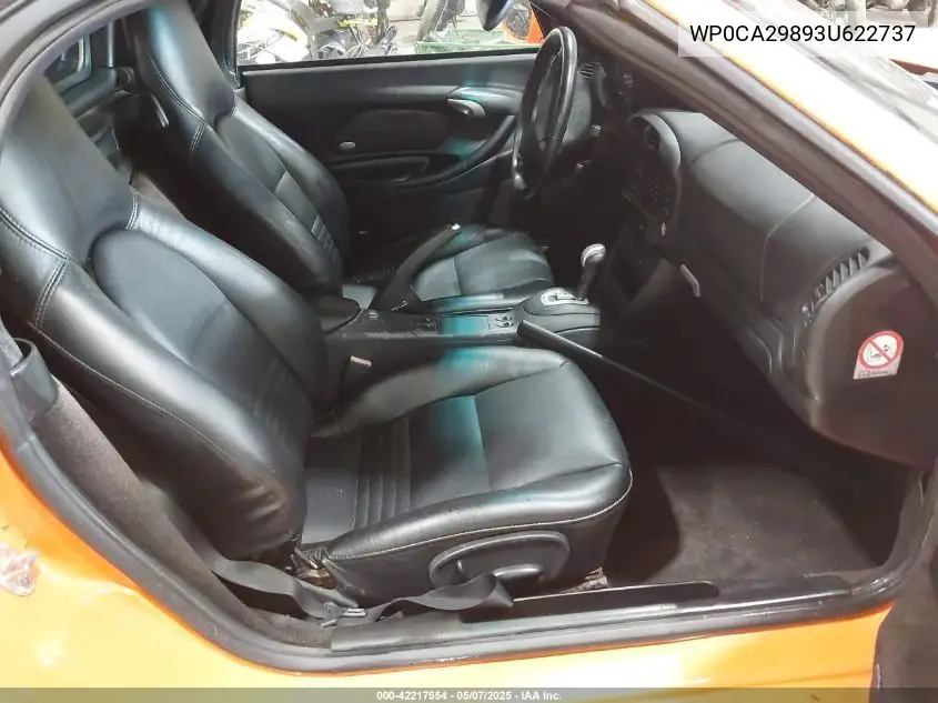 2003 Porsche Boxster VIN: WP0CA29893U622737 Lot: 42217554