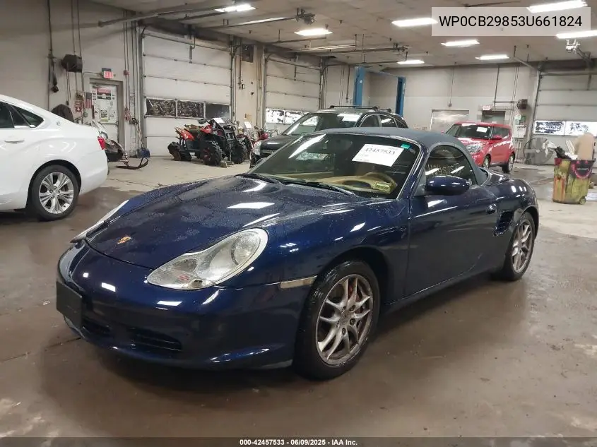 2003 Porsche Boxster S VIN: WP0CB29853U661824 Lot: 42457533