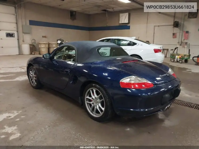 2003 Porsche Boxster S VIN: WP0CB29853U661824 Lot: 42457533