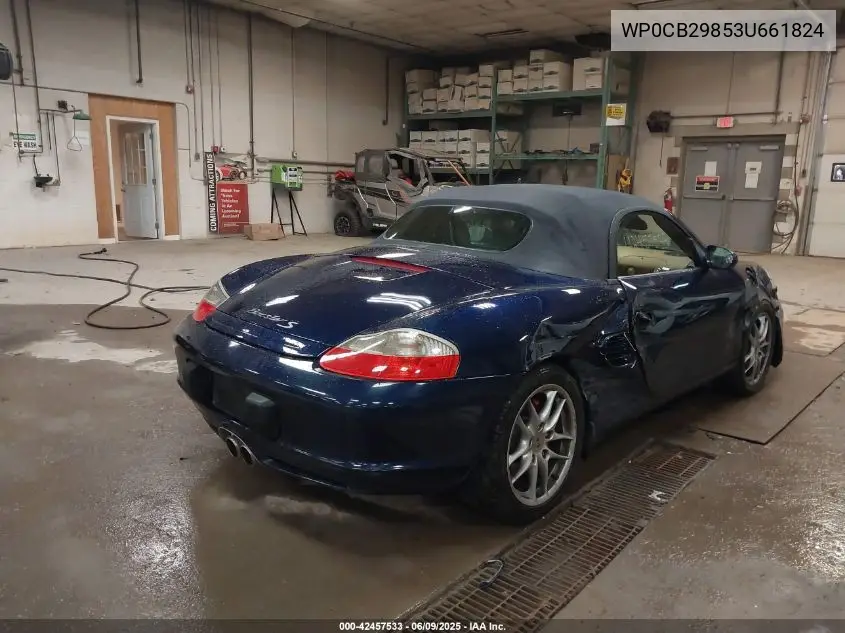 2003 Porsche Boxster S VIN: WP0CB29853U661824 Lot: 42457533