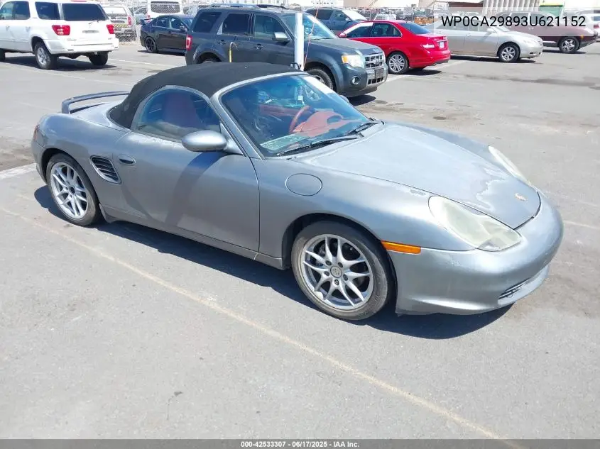 2003 Porsche Boxster VIN: WP0CA29893U621152 Lot: 42533307