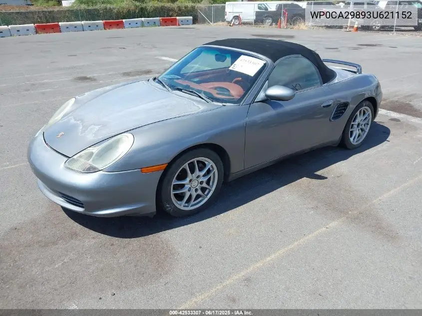 2003 Porsche Boxster VIN: WP0CA29893U621152 Lot: 42533307